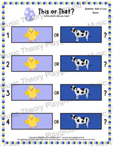 This or That? Easter Listening Collection 1 High/Low / Worksheet Only Lesson Activity