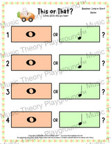 This or That? Easter Listening Collection 1 Long/Short / Worksheet Only Lesson Activity