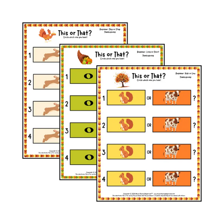 This or That? Thanksgiving Listening Collection 1 Lesson Activity