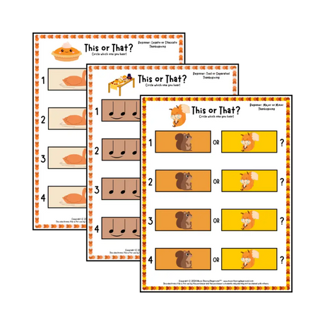 This or That? Thanksgiving Listening Collection 2 Lesson Activity