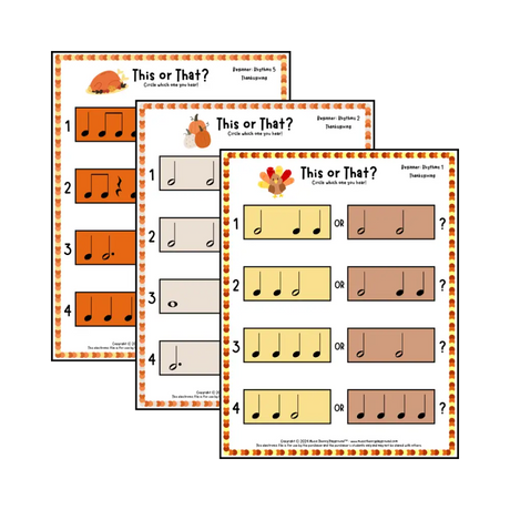 This or That? Thanksgiving Rhythm Collection Lesson Activity