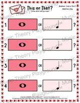 This or That? Valentine’s Day Listening Collection 1 Long/Short / Worksheet Only Lesson Activity