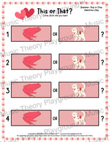 This or That? Valentine’s Day Listening Collection 1 Skip/Step / Worksheet Only Lesson Activity