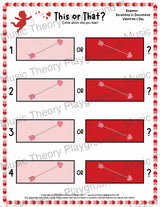 This or That? Valentine’s Day Listening Collection 1 Up/Down / Worksheet Only Lesson Activity