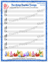 Thrilling Theme Songs: Ocean Documentary Grand Staff Student Worksheet
