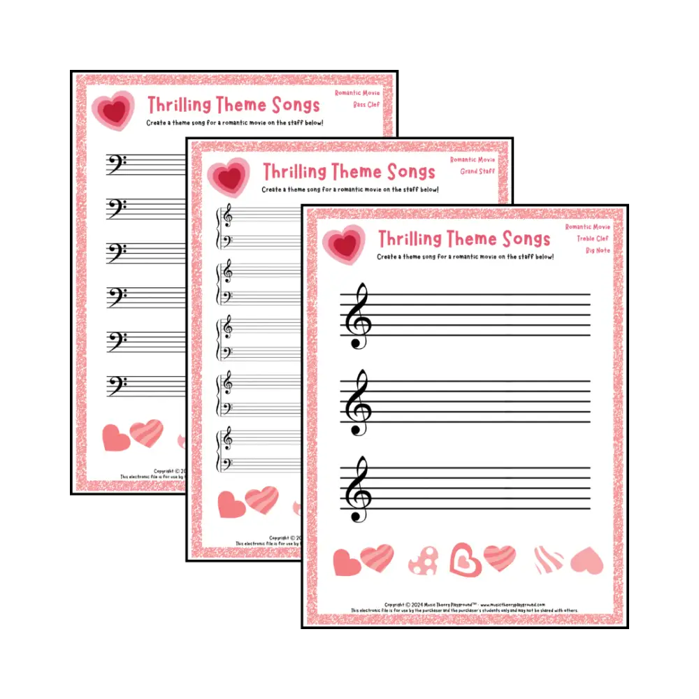 Thrilling Theme Songs: Romantic Movie Student Worksheet