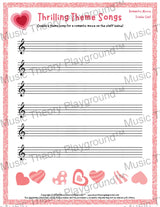 Thrilling Theme Songs: Romantic Movie Treble Clef Student Worksheet