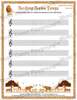 Thrilling Theme Songs: Wildlife Documentary Treble Clef Student Worksheet