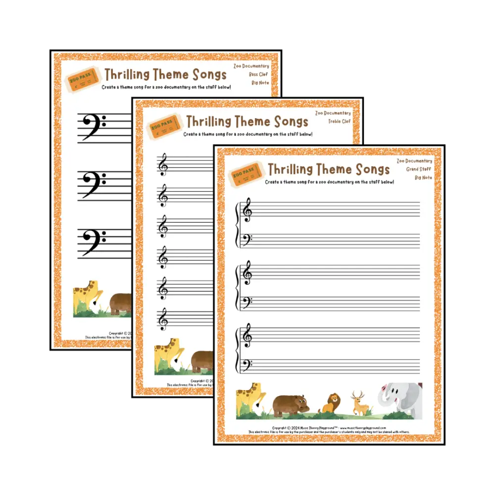 Thrilling Theme Songs: Zoo Documentary Student Worksheet
