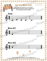 We’re Moving! Treble Clef Collection 1 2 / Worksheet + Answer Key Student Worksheet