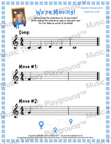 We’re Moving! Treble Clef Collection 1 3 / Worksheet + Answer Key Student Worksheet
