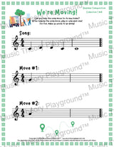 We’re Moving! Treble Clef Collection 1 4 / Worksheet + Answer Key Student Worksheet