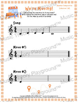 We’re Moving! Treble Clef Collection 1 5 / Worksheet + Answer Key Student Worksheet