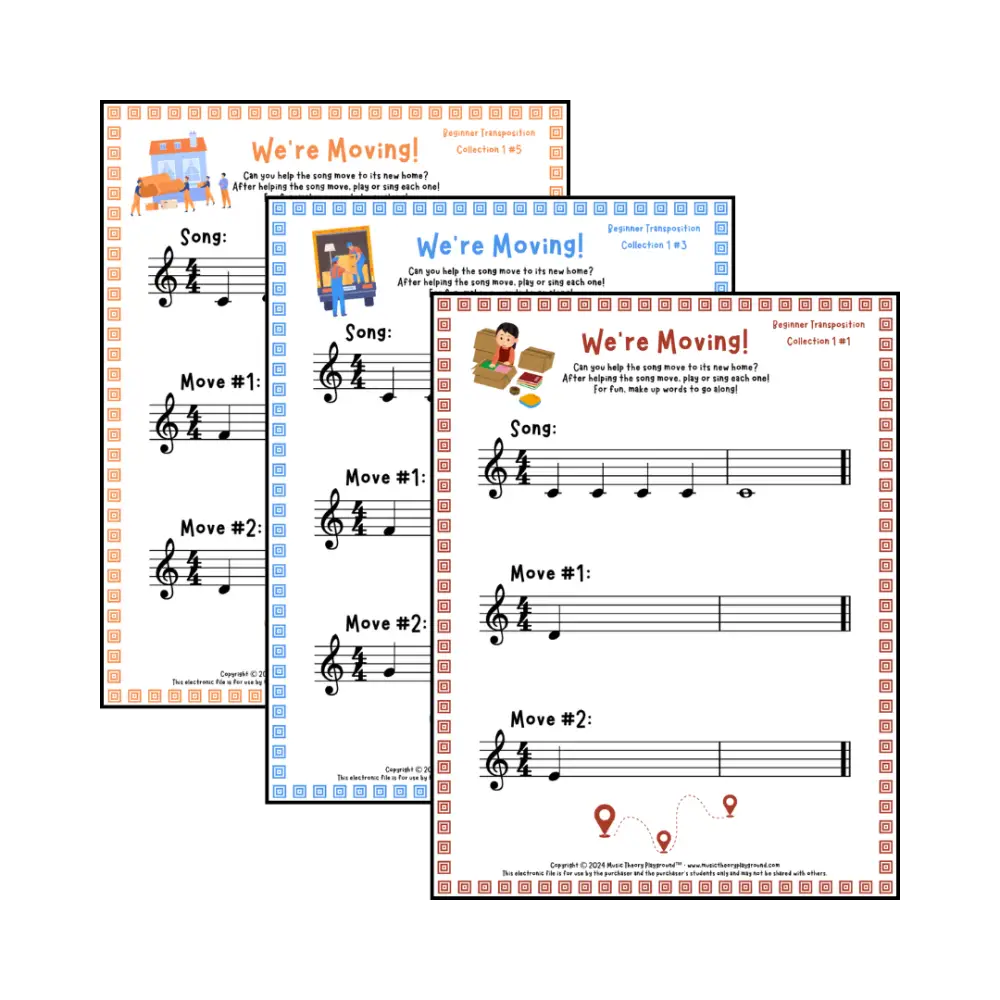 We're Moving! Treble Clef Collection 1 Student Worksheet