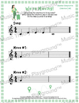 We’re Moving! Treble Clef Collection 3 5 / Worksheet + Answer Key Student Worksheet