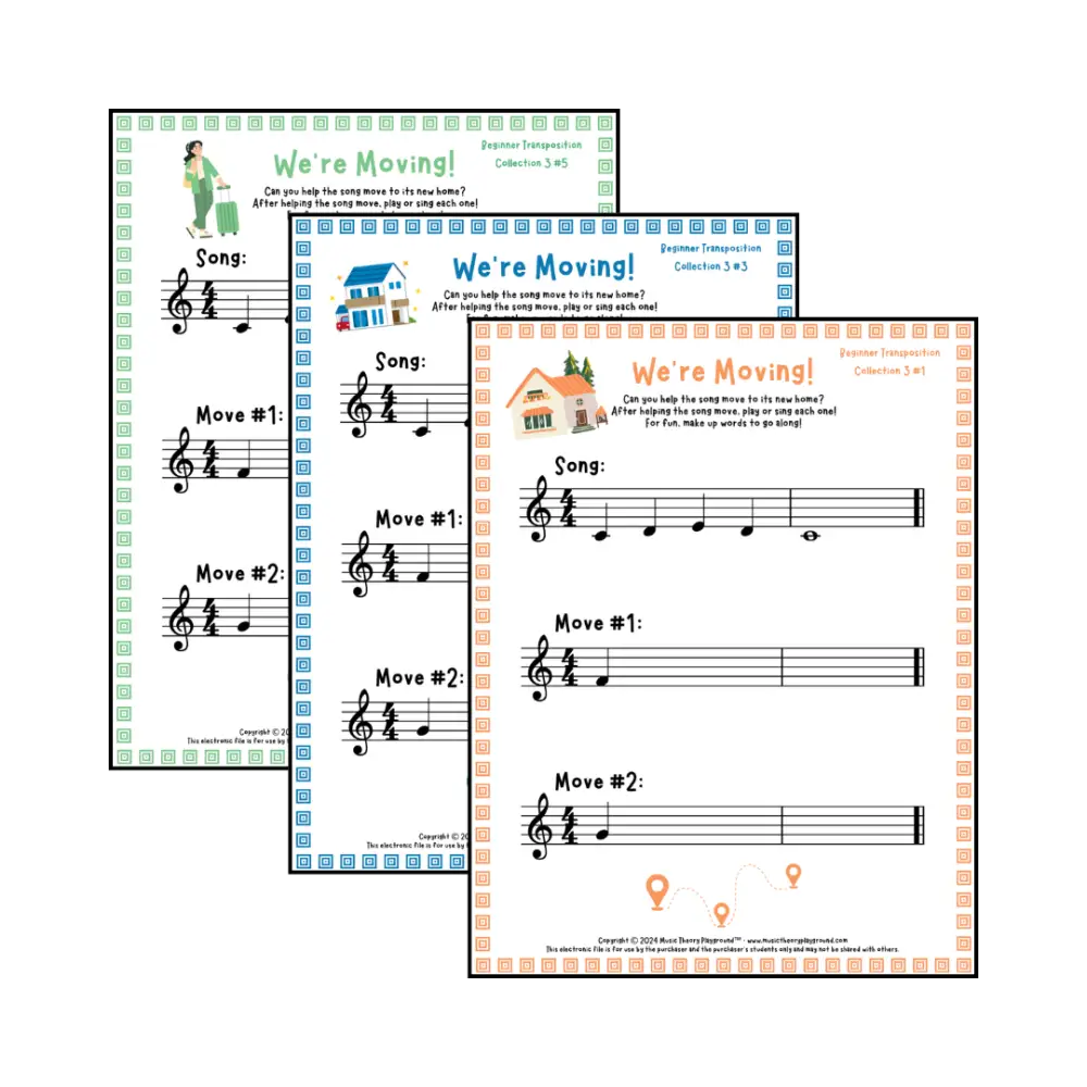 We're Moving! Treble Clef Collection 3 Student Worksheet